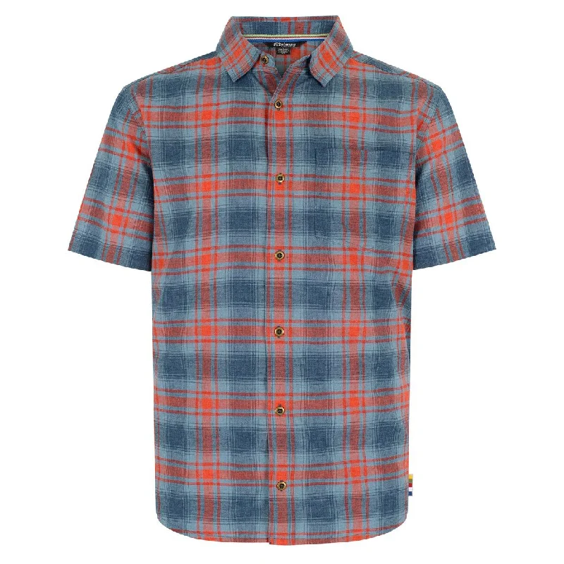 Men's Faneel Plaid Short-Sleeve Shirt - Neelo Blue