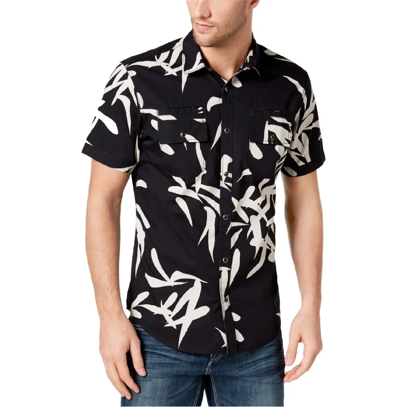 I-N-C Mens Geometric Button Up Shirt