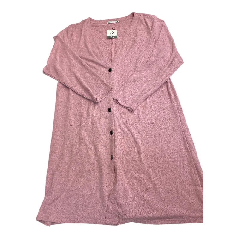 Cardigan By Cmc In Pink, Size: 3x