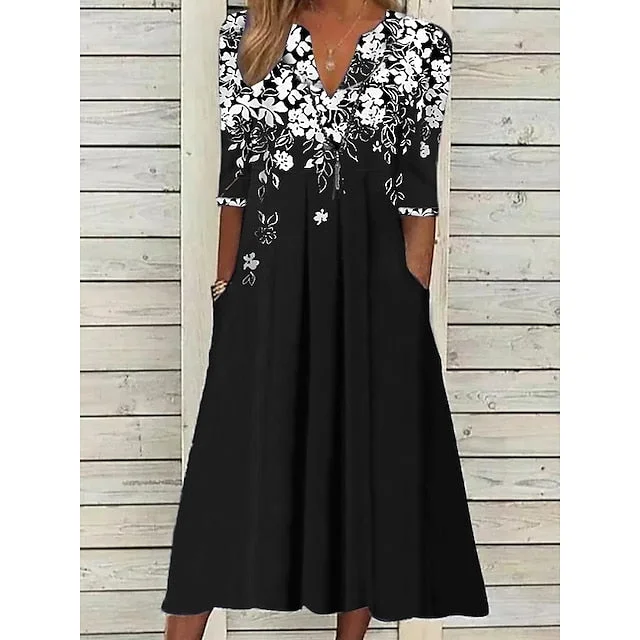 CityHottie - Women's Casual Dress T Shirt Dress Tee Dress Shift Dress Midi Dress Black Wine Blue Half Sleeve Floral Patchwork Summer Spring Crew Neck Fashion 2024 S M L XL 2XL 3XL CityHottie - Women's Casual Dress T Shirt Dress Tee Dress Shift Dress Midi Dress Black Wine Blue Half Sleeve Floral Patchwork Summer Spring Crew Neck Fashion 2024 S M L XL 2XL 3XL